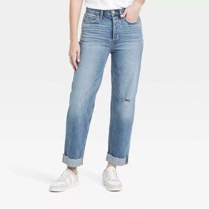 Universal Thread Jeans Womens 2 R Highest Straight Ankle Medium Wash Button NEW